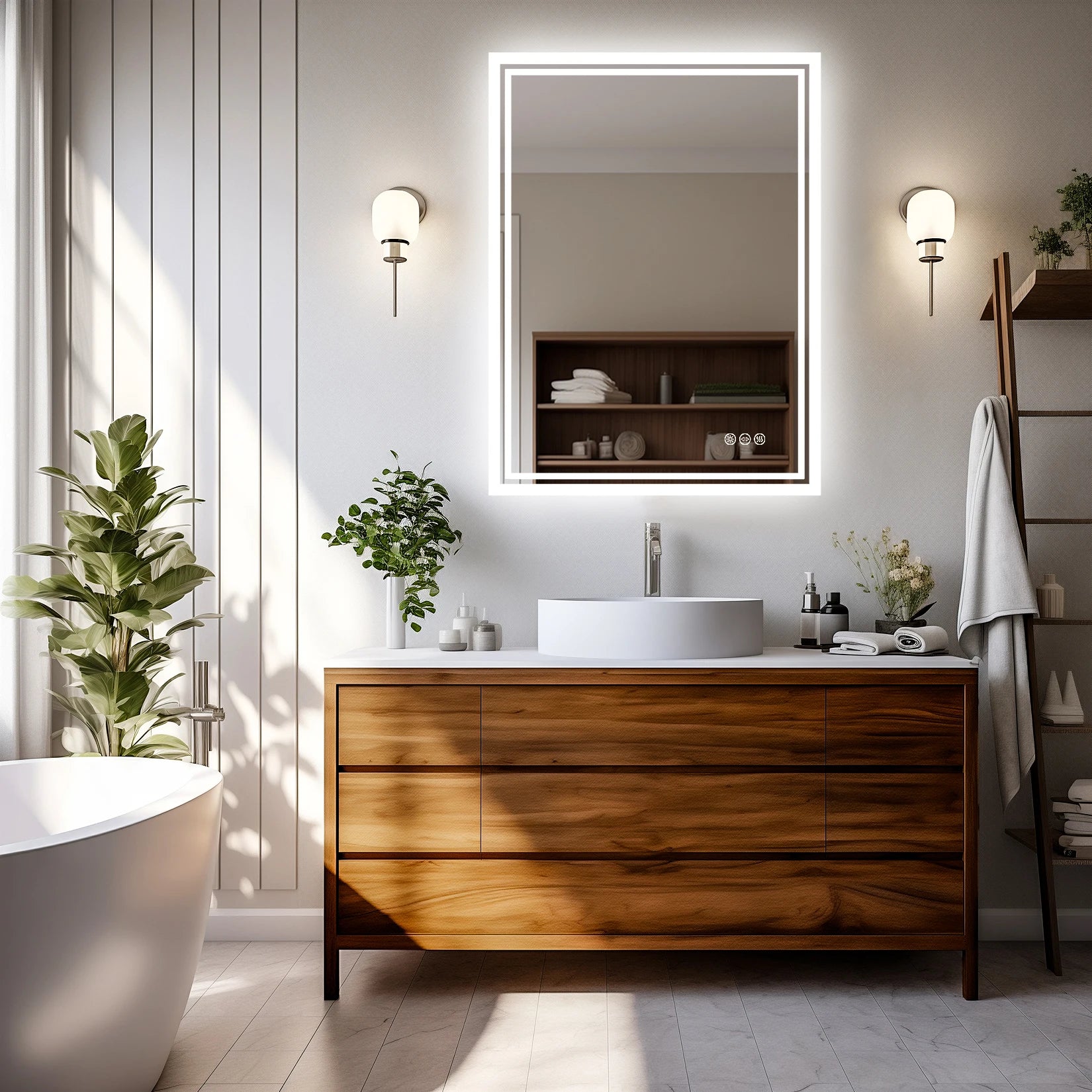 Aurora LED Rectangle Bathroom Mirror