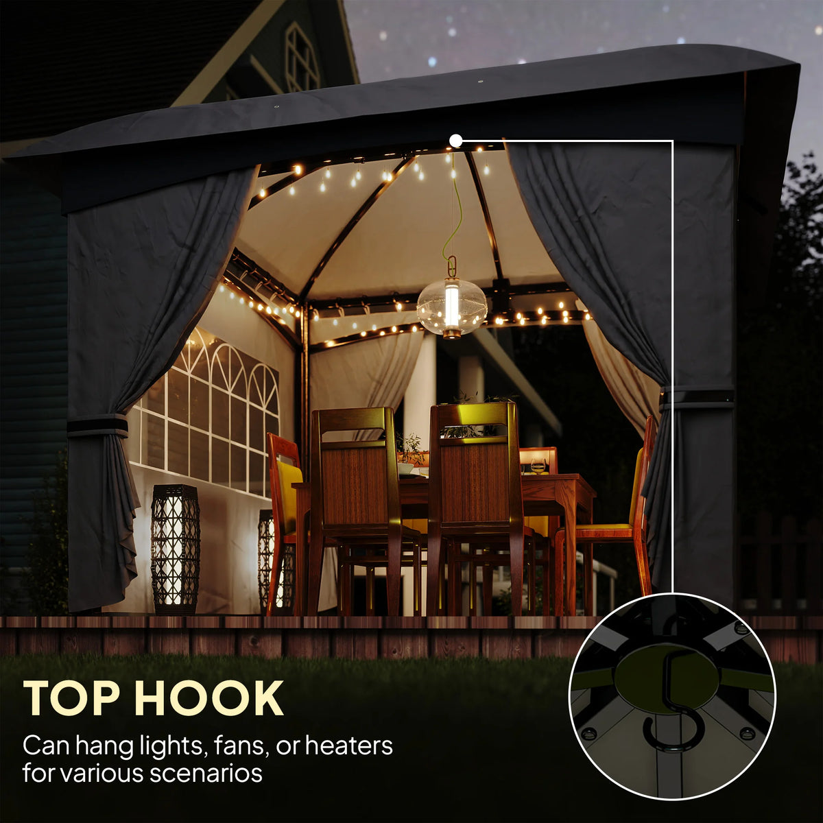 Sanctuary Two-Tier Gazebo – Dark Gray