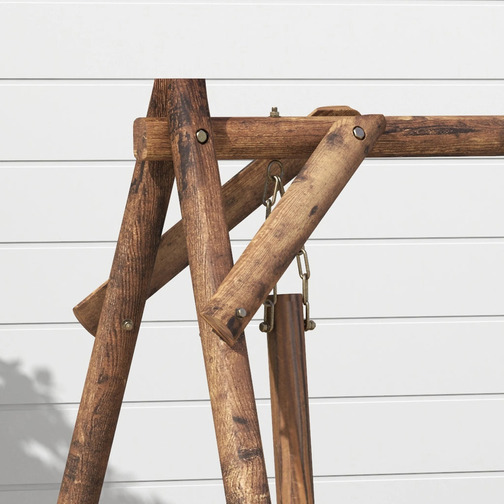 Wheelfern Fir Wood Two-Seat Patio Swing
