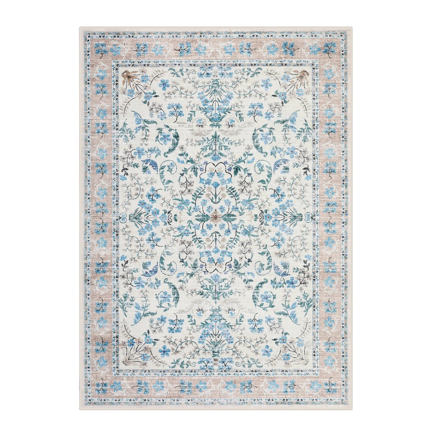 Vireya Washable Floral Area Rug