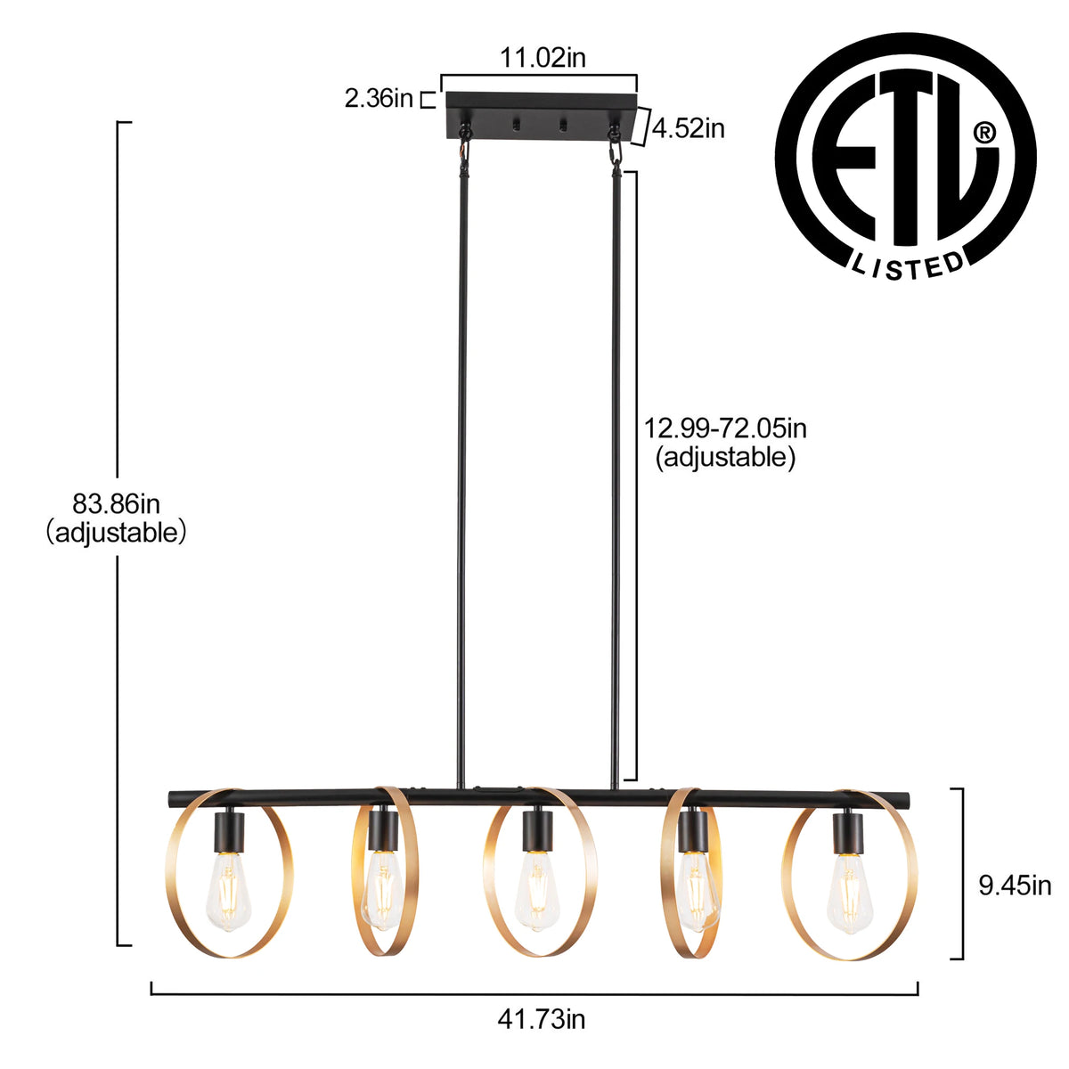 Delwick Linear Metal Chandelier