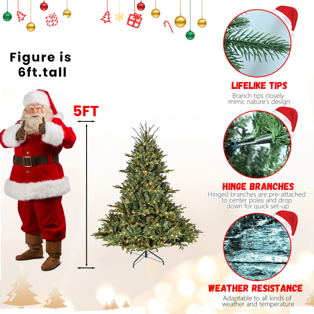 Everfrost Grand Pre-Lit Full Christmas Tree