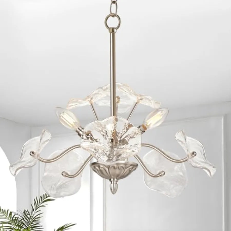 Florielle Vintage Gold Flower-Glass Pendant