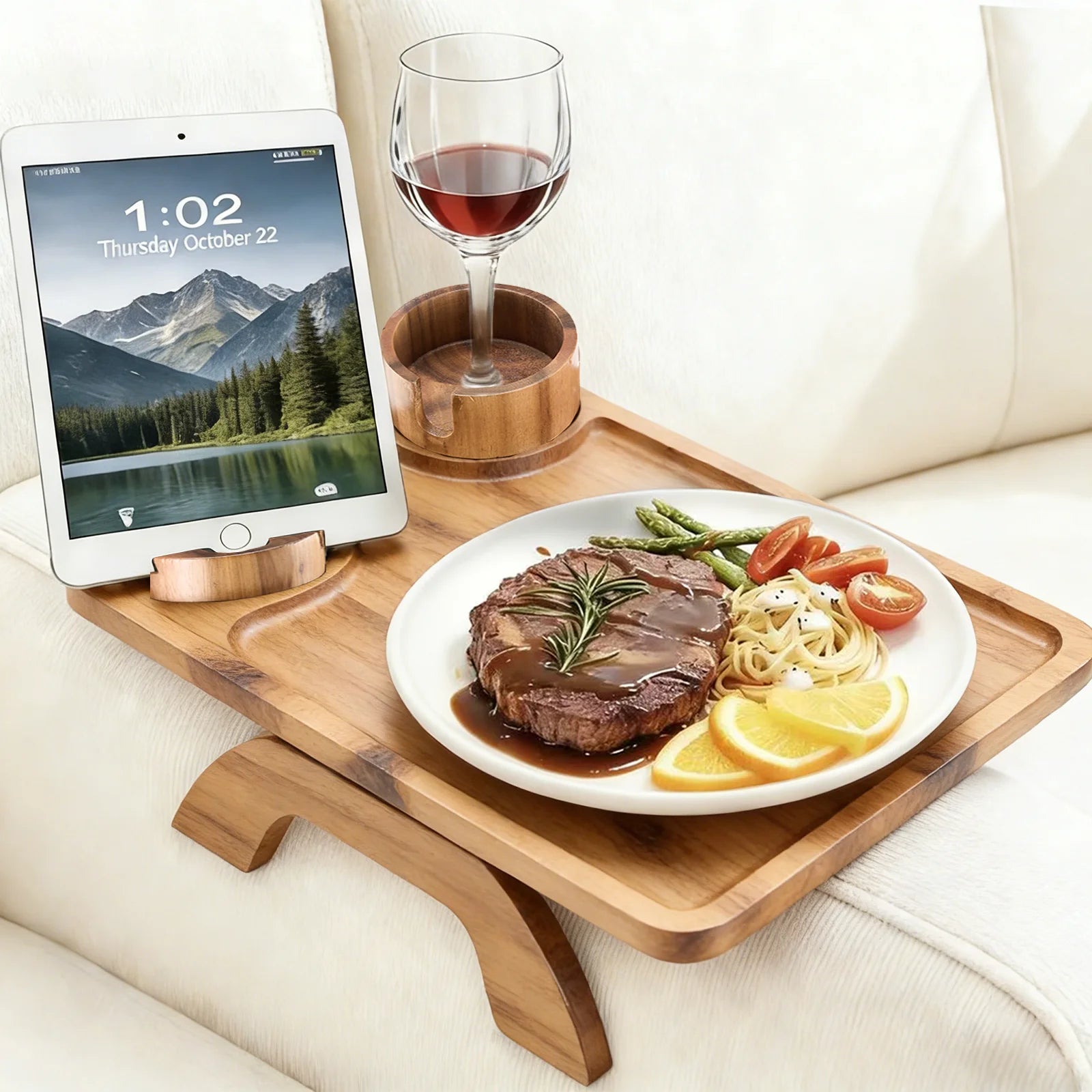 Taverton Acacia Wood Sofa Arm Tray