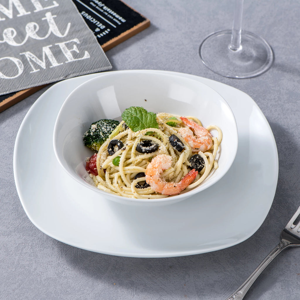 MALACASA Elisa White Porcelain Dinnerware Set – 24 Pieces, Service for 6