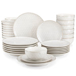 Load image into Gallery viewer, MALACASA Lydia Antique White Stoneware Dinnerware Set – 16/32 Pieces
