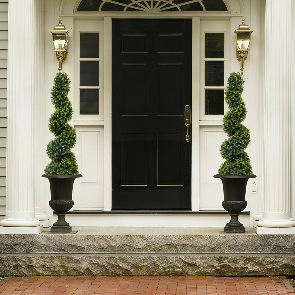 Sonnetbloom 4-Foot Artificial Spiral Topiary Set of 2