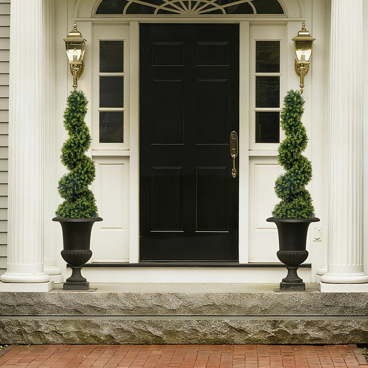 Sonnetbloom 4-Foot Artificial Spiral Topiary Set of 2