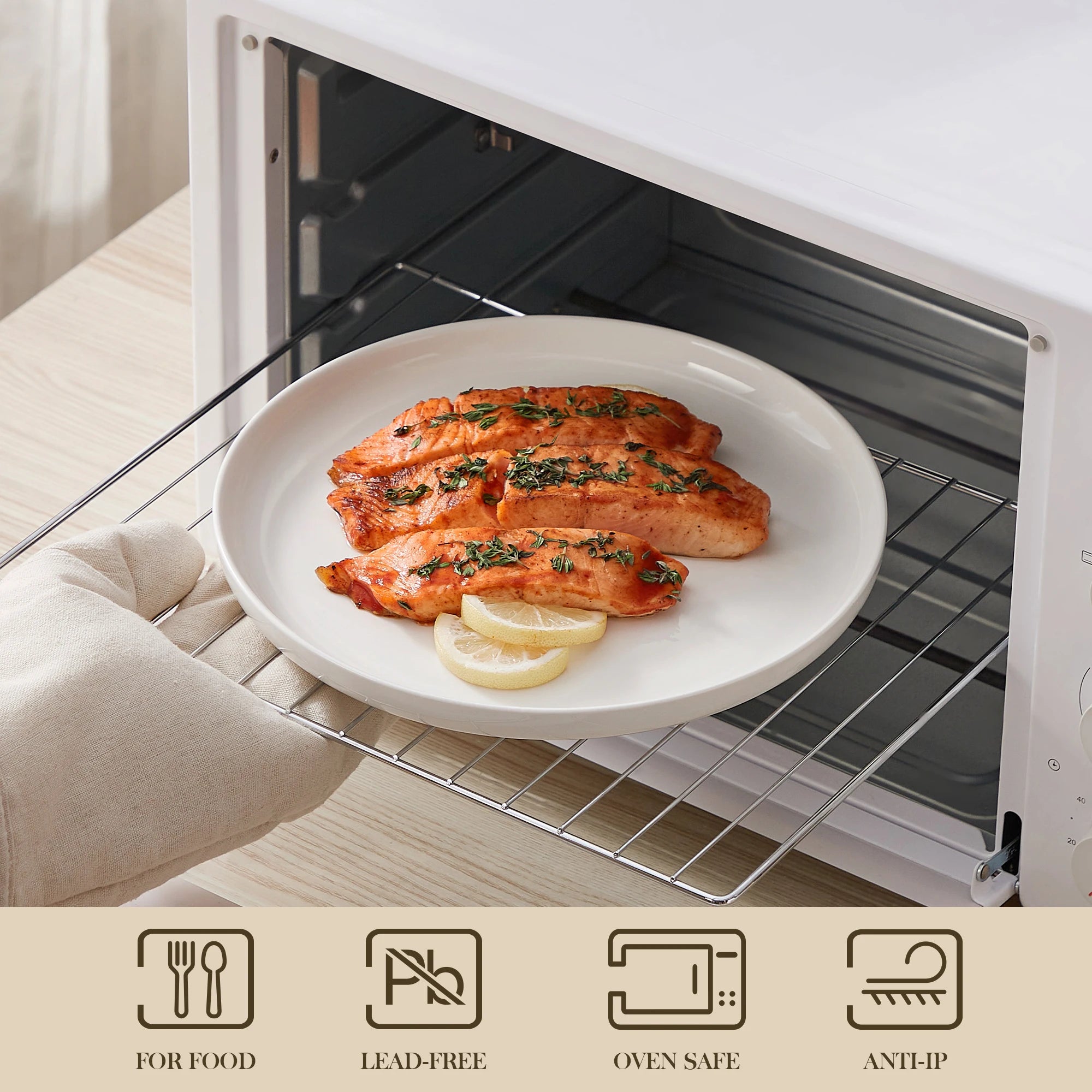 MALACASA Porcelain Dinnerware Set – White or White with Black Rim, 12–24 Pieces