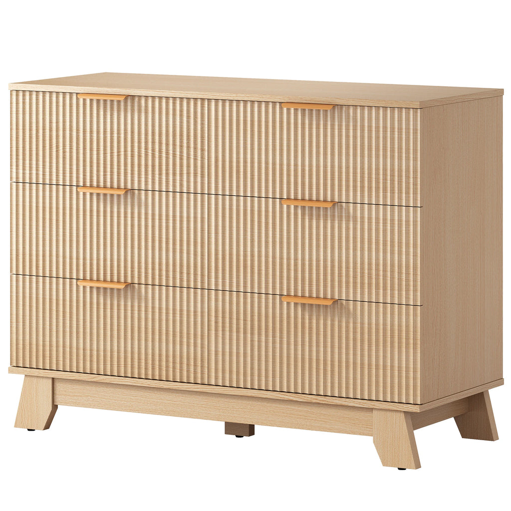 Tressa Fluted Six-Drawer Dresser