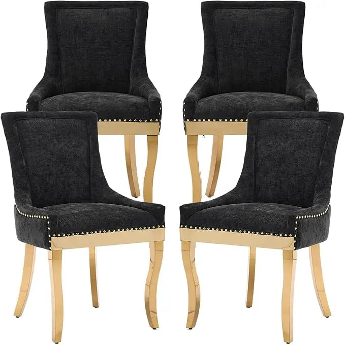 Belmont Upholstered Nailhead Dining Chairs – Set of 4