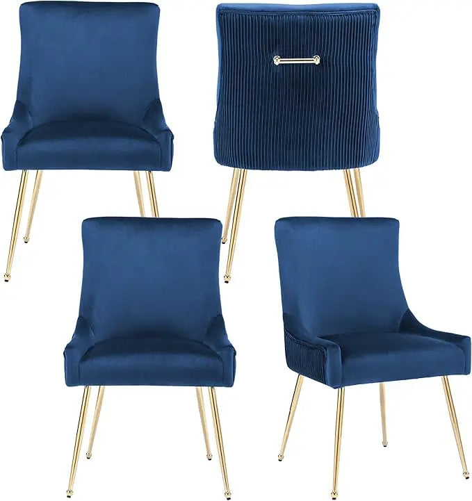 Celeste Velvet Dining Chairs with Gold Legs – Set of 4