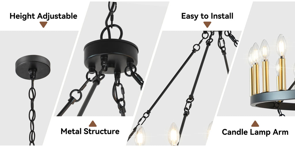 Montara 47-Inch Gold Tiered Wagon-Wheel Chandelier