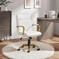 Home-office scene featuring the white and gold-tone desk chair
