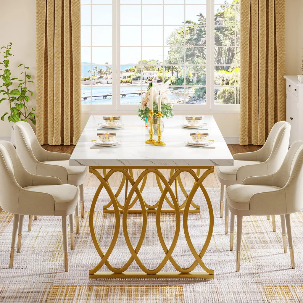 Aureum Faux Marble Dining Table