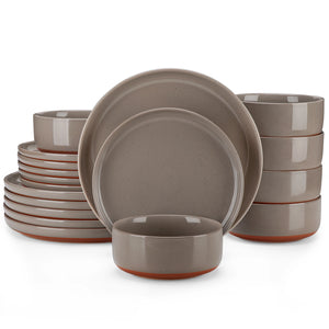 MALACASA Tara Series Stoneware Dinnerware Set - 18/36 Pieces, Available in Multiple Colors