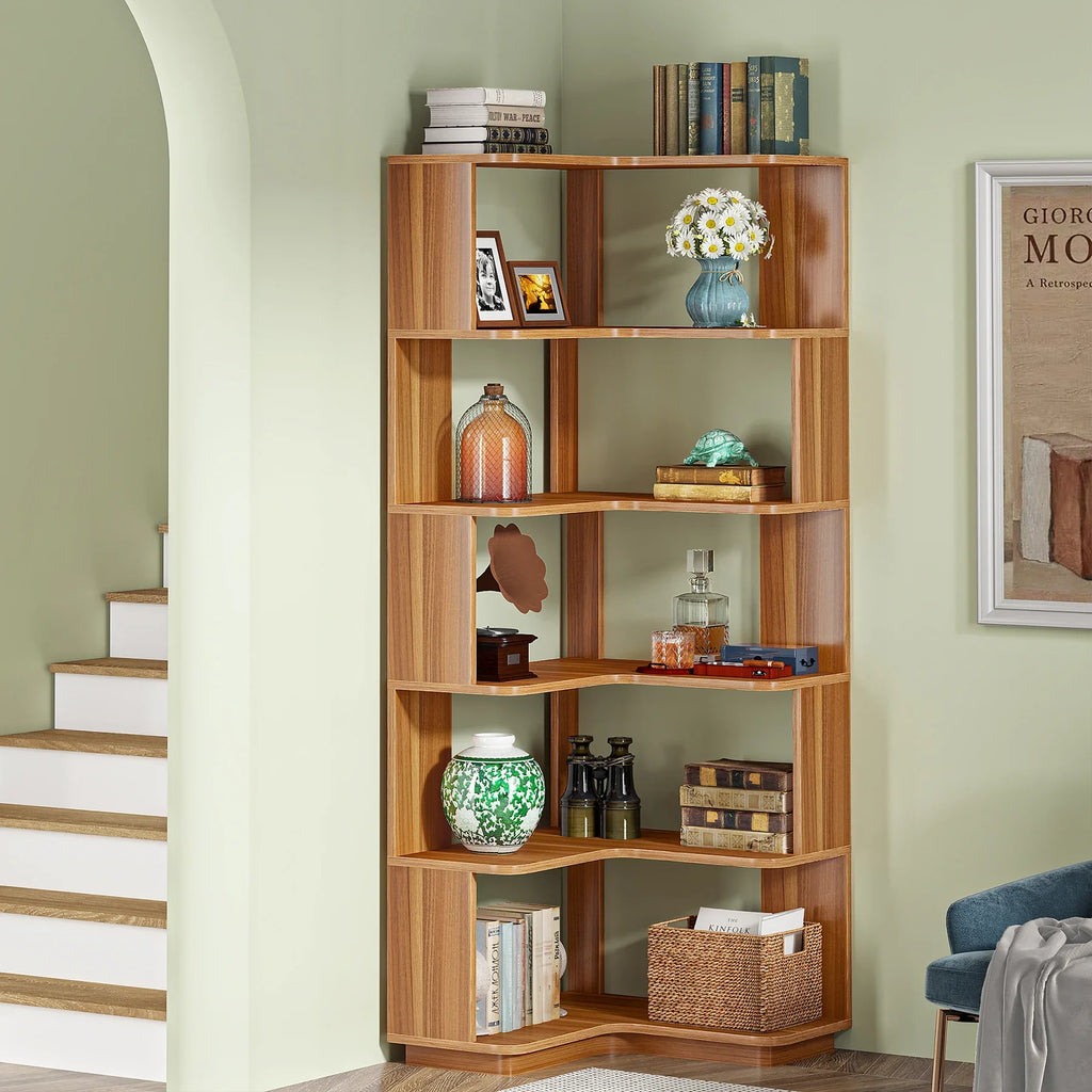 Hazelsong 6-Tier Corner Bookcase