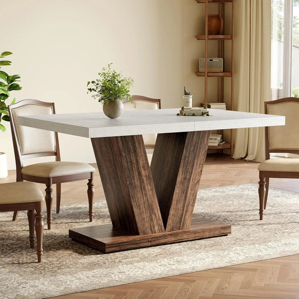 Prescott V-Pedestal Dining Table