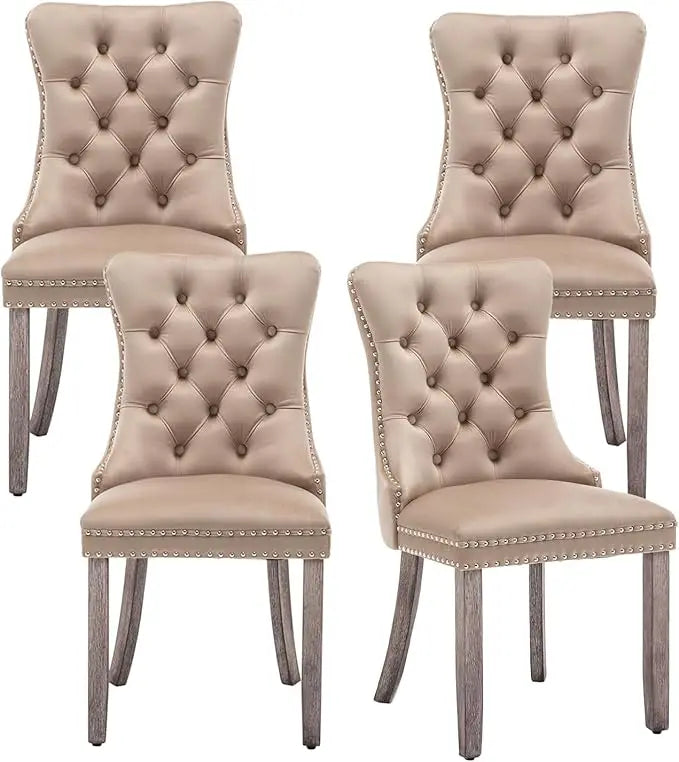 Monroe Velvet Dining Chairs with Button Back, Set of 4