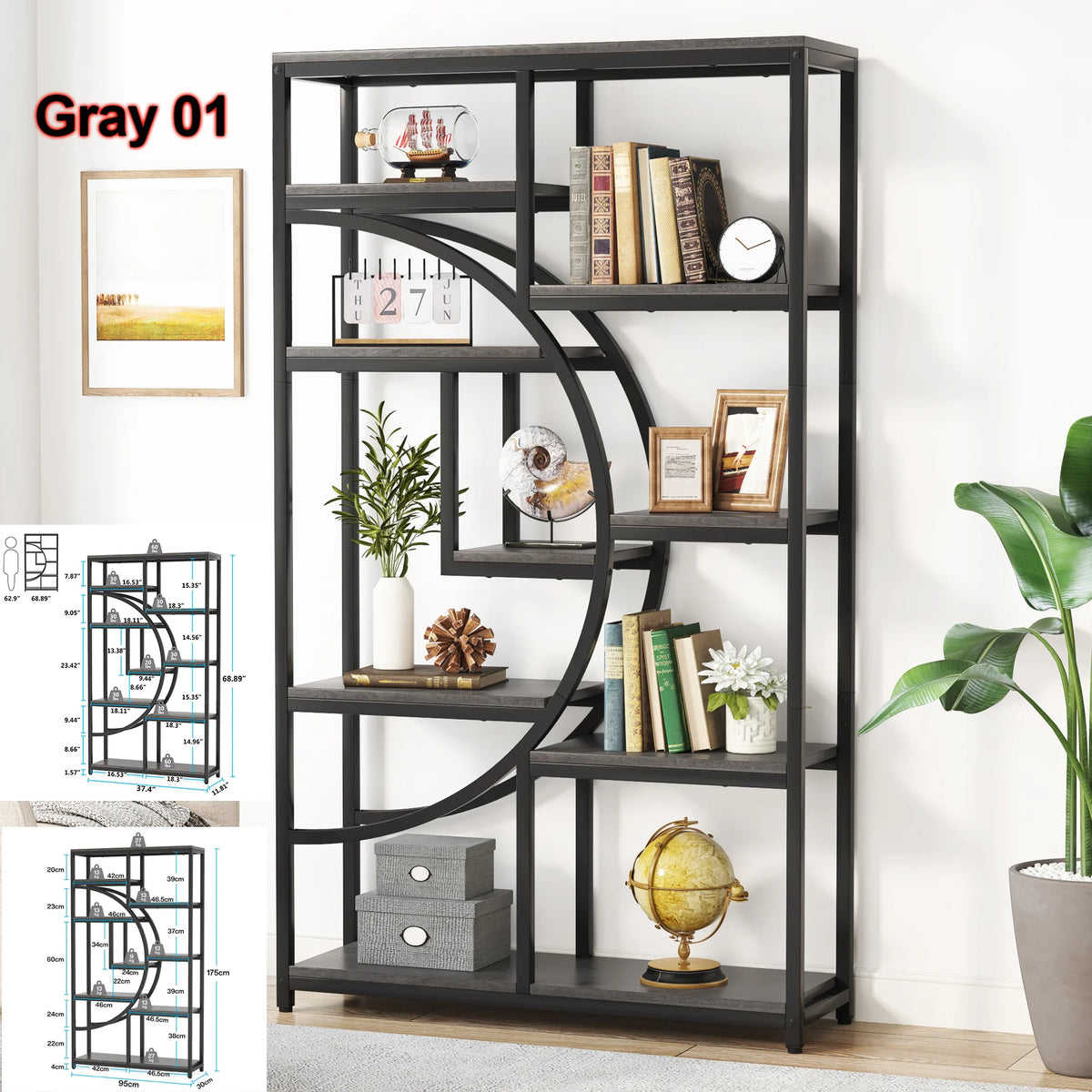 Zola Half-Moon Etagere Bookcase