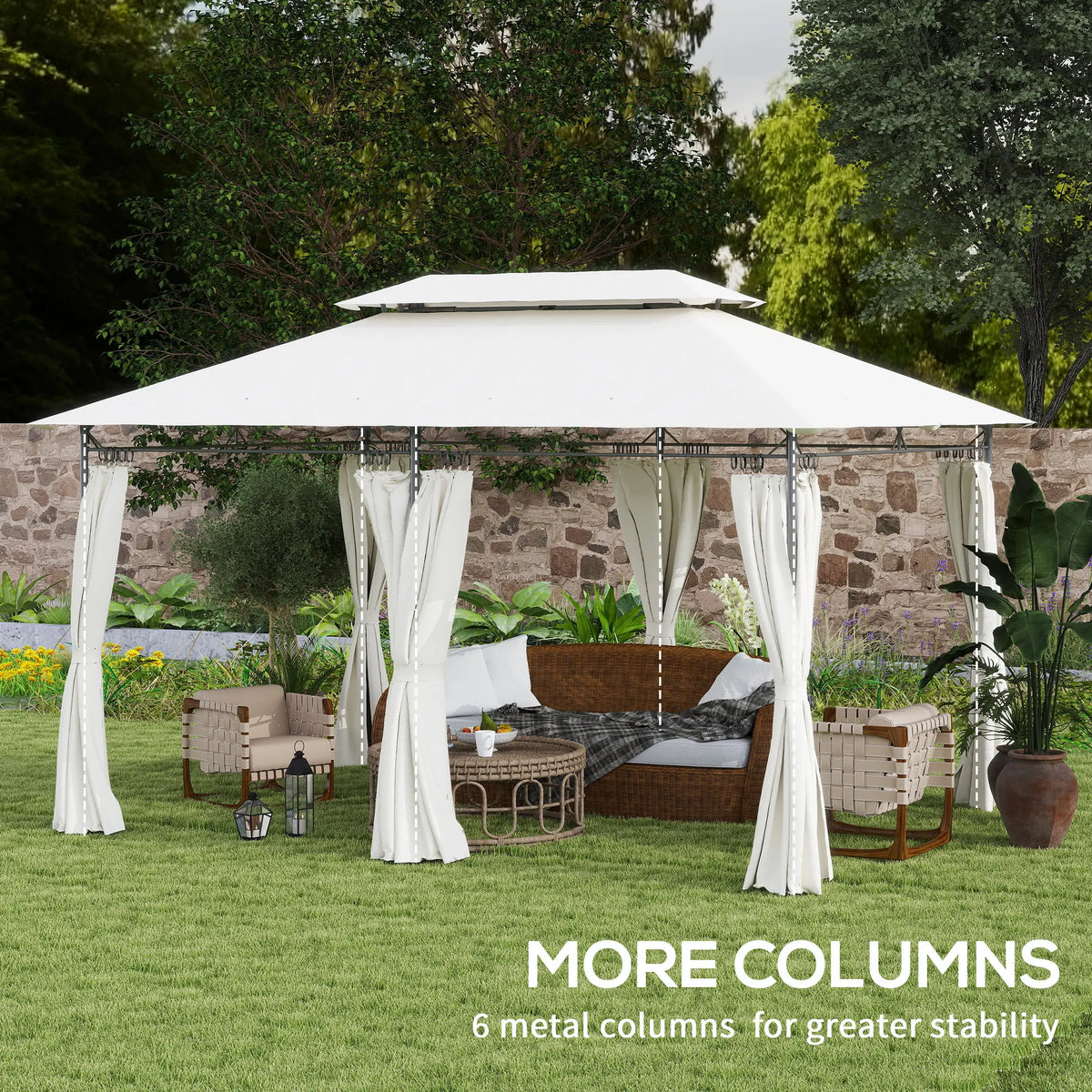 Breezeframe Curtain Gazebo - Cream White