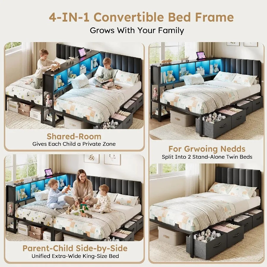 Shared-room and separate twin-bed configuration examples