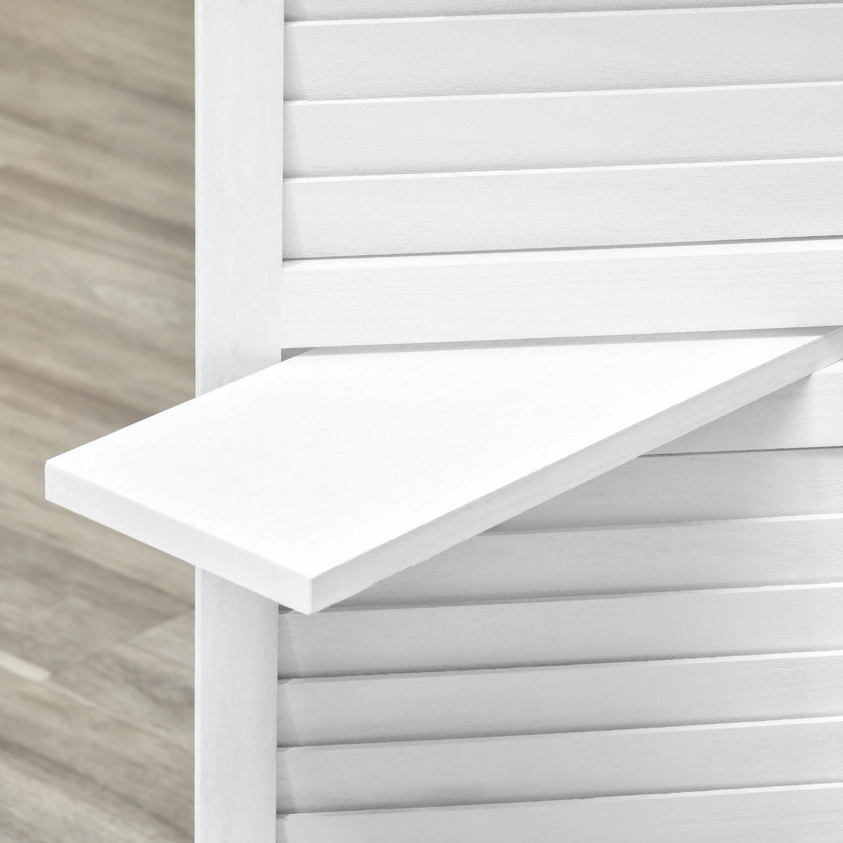 Sleekfold Room Divider with Shelves – White