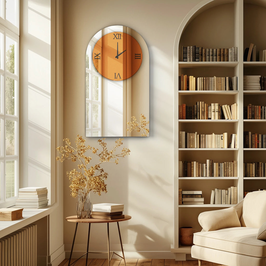 Rovena Arched Mirrored Wall Clock