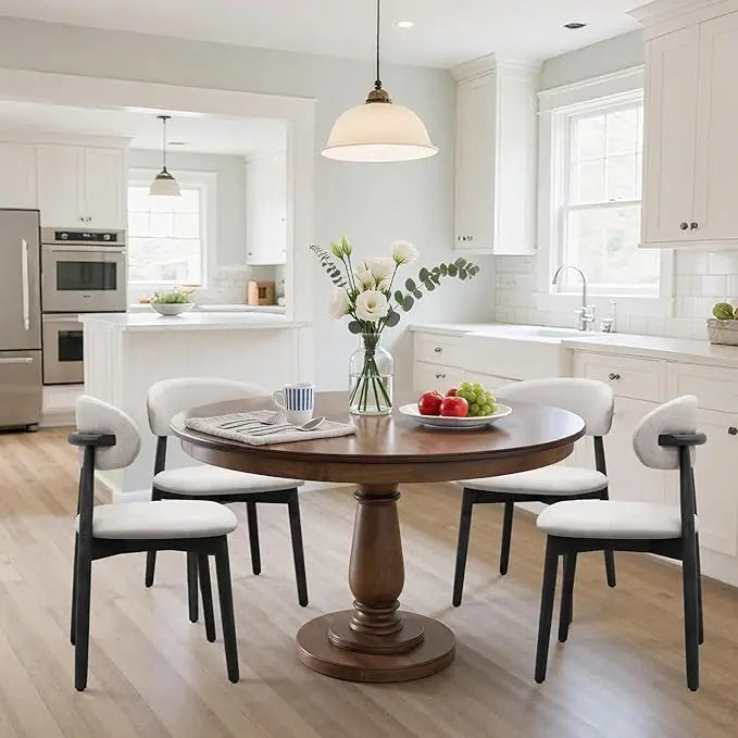 Upholstered Wood Dining Chairs – Set of 4