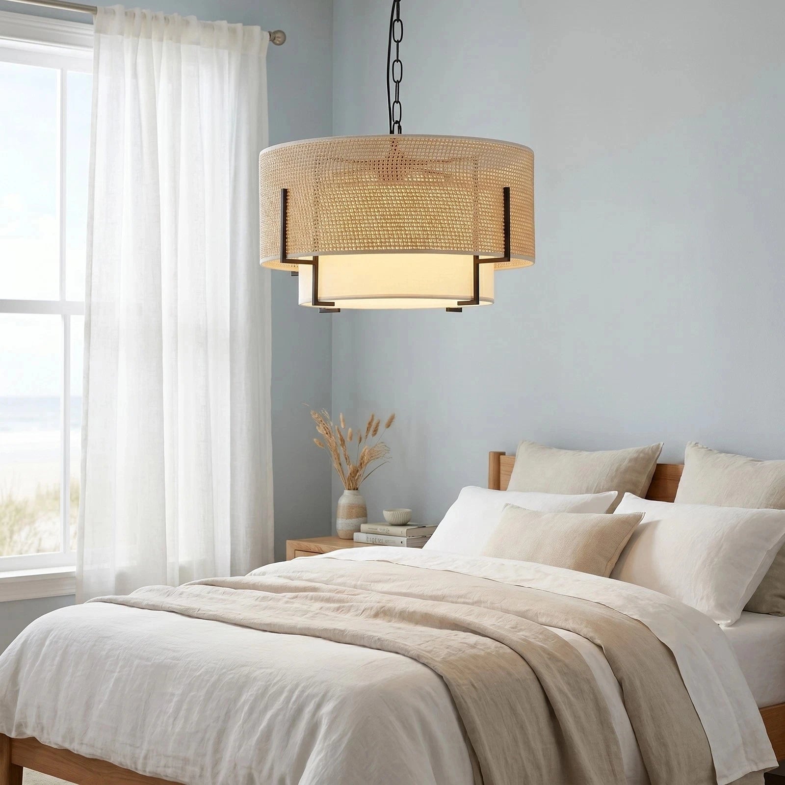 Mirelle Rattan Drum Pendant