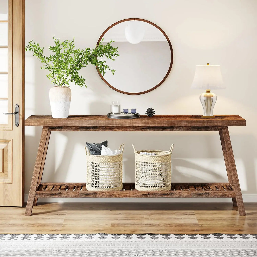 2-Tier Rustic Console Table