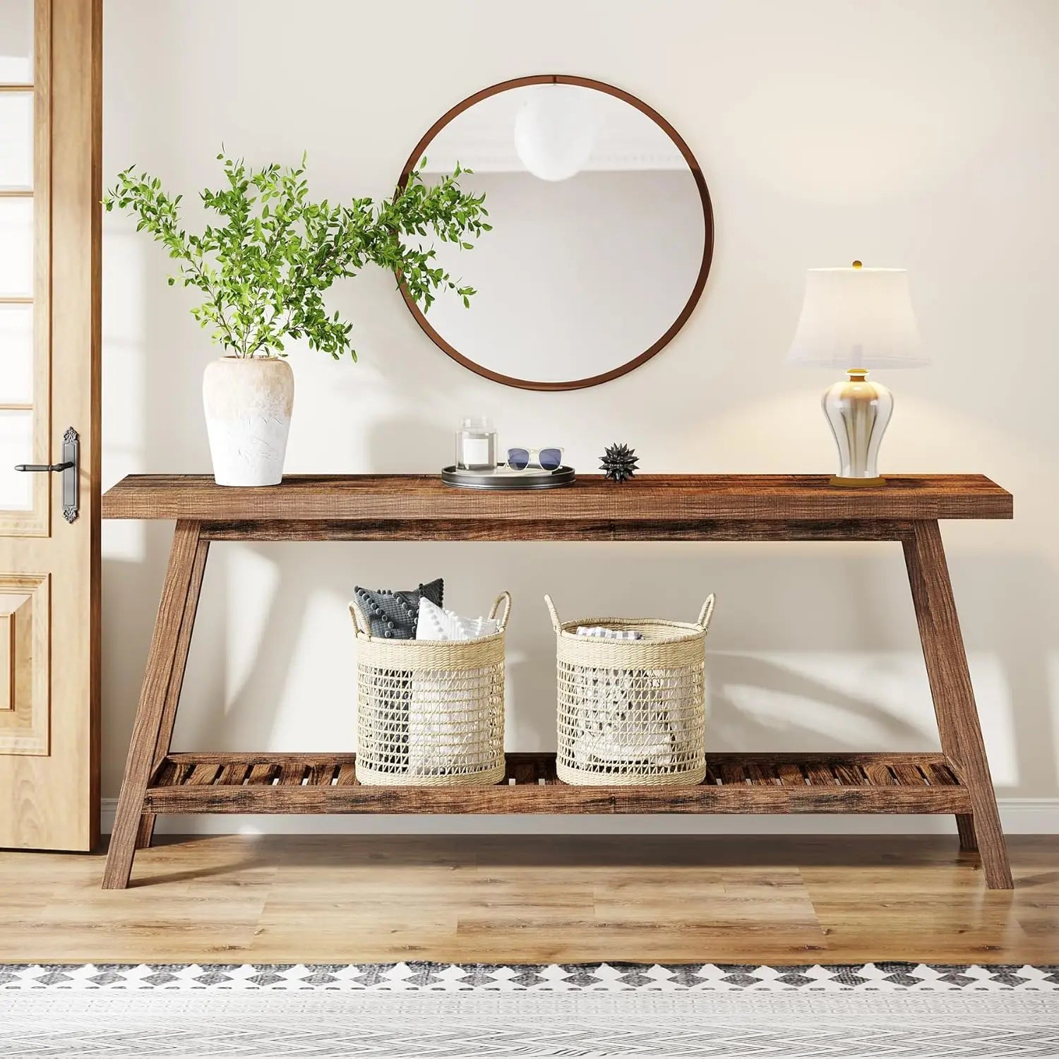 2-Tier Rustic Console Table