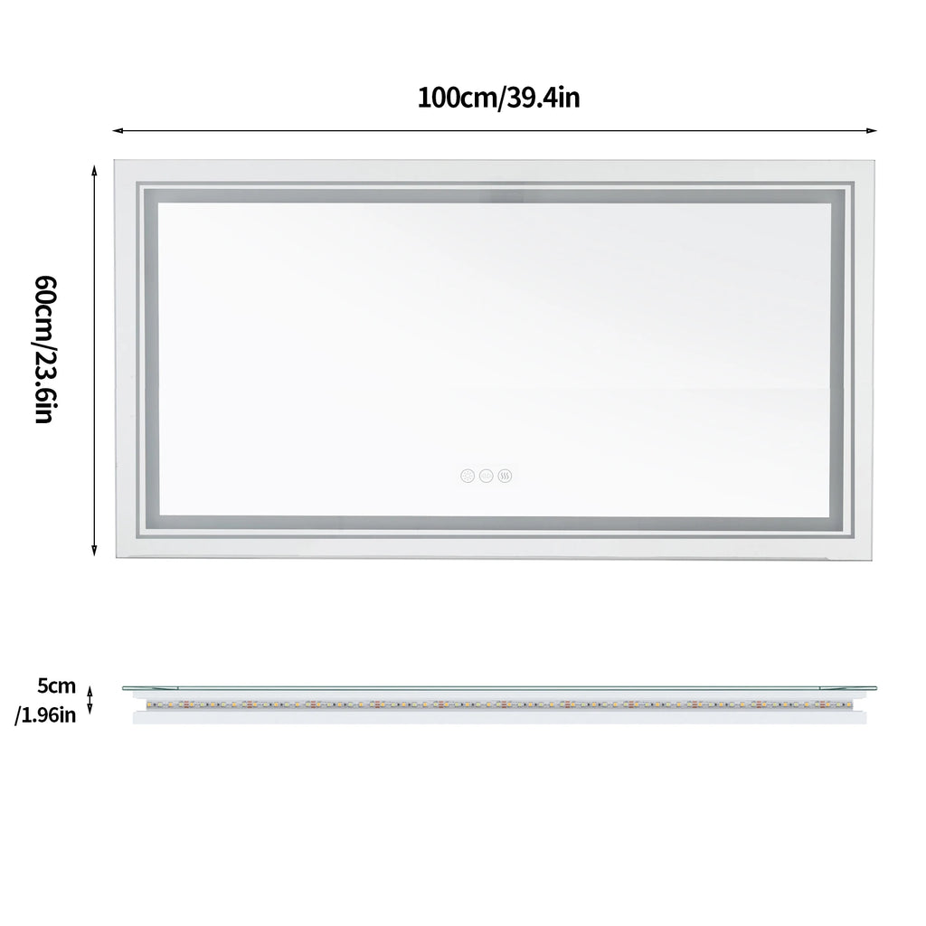 Measurement chart of a rectangular object with dimensions labeled.