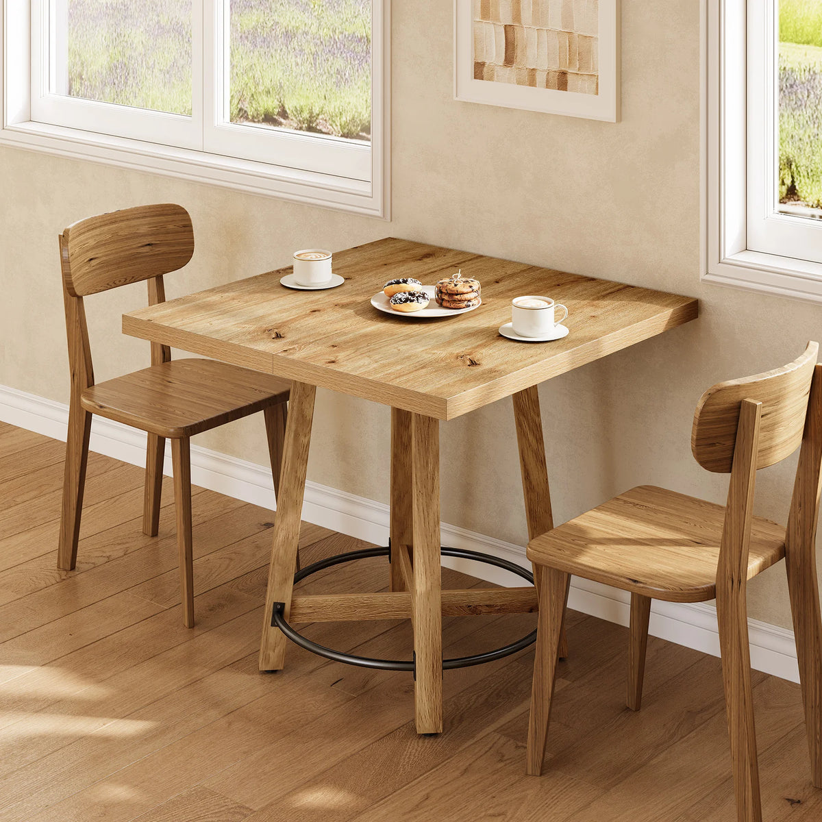 Starlinglark square dining table in a two-chair breakfast setting
