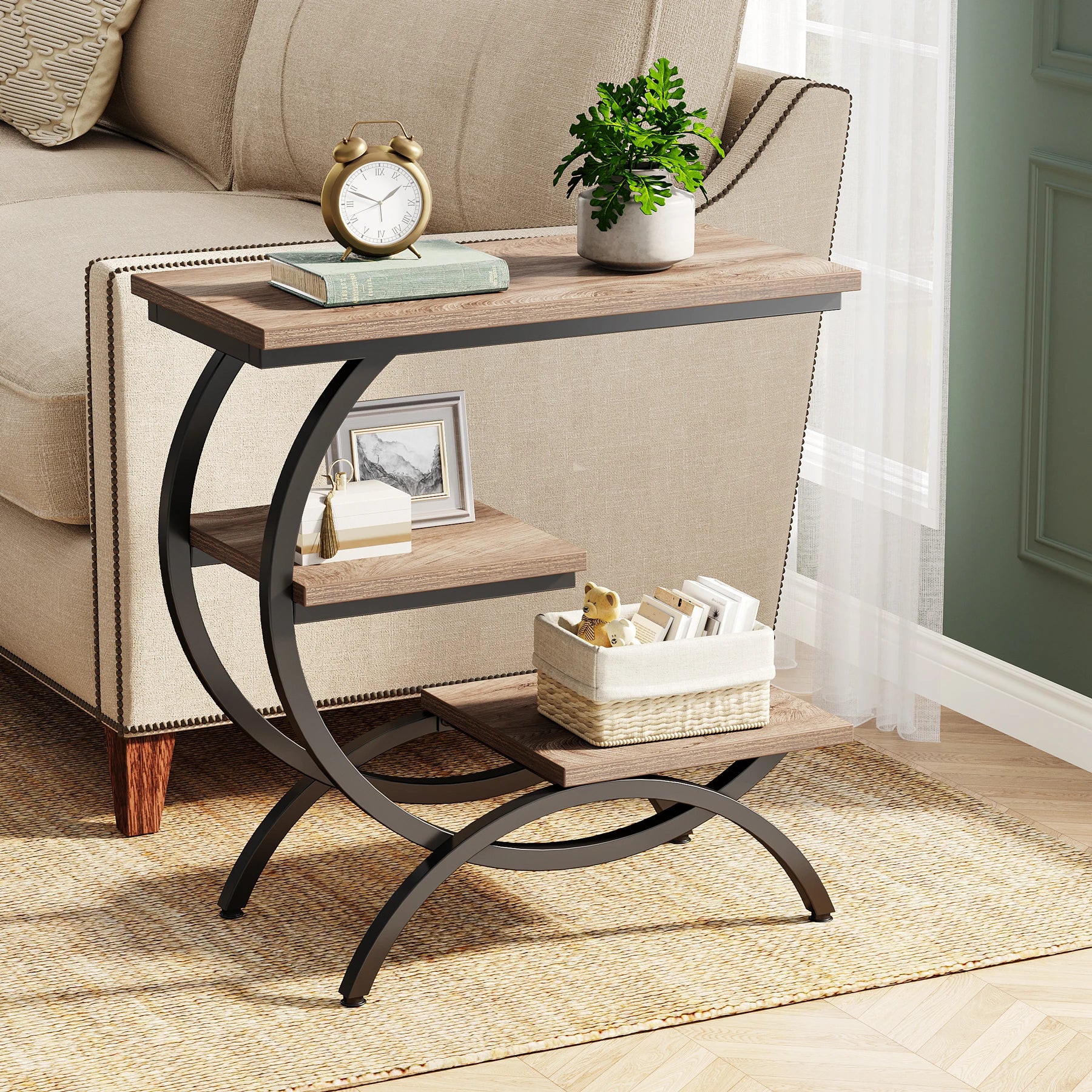 Nari 3-Tier C-Shaped Side Table