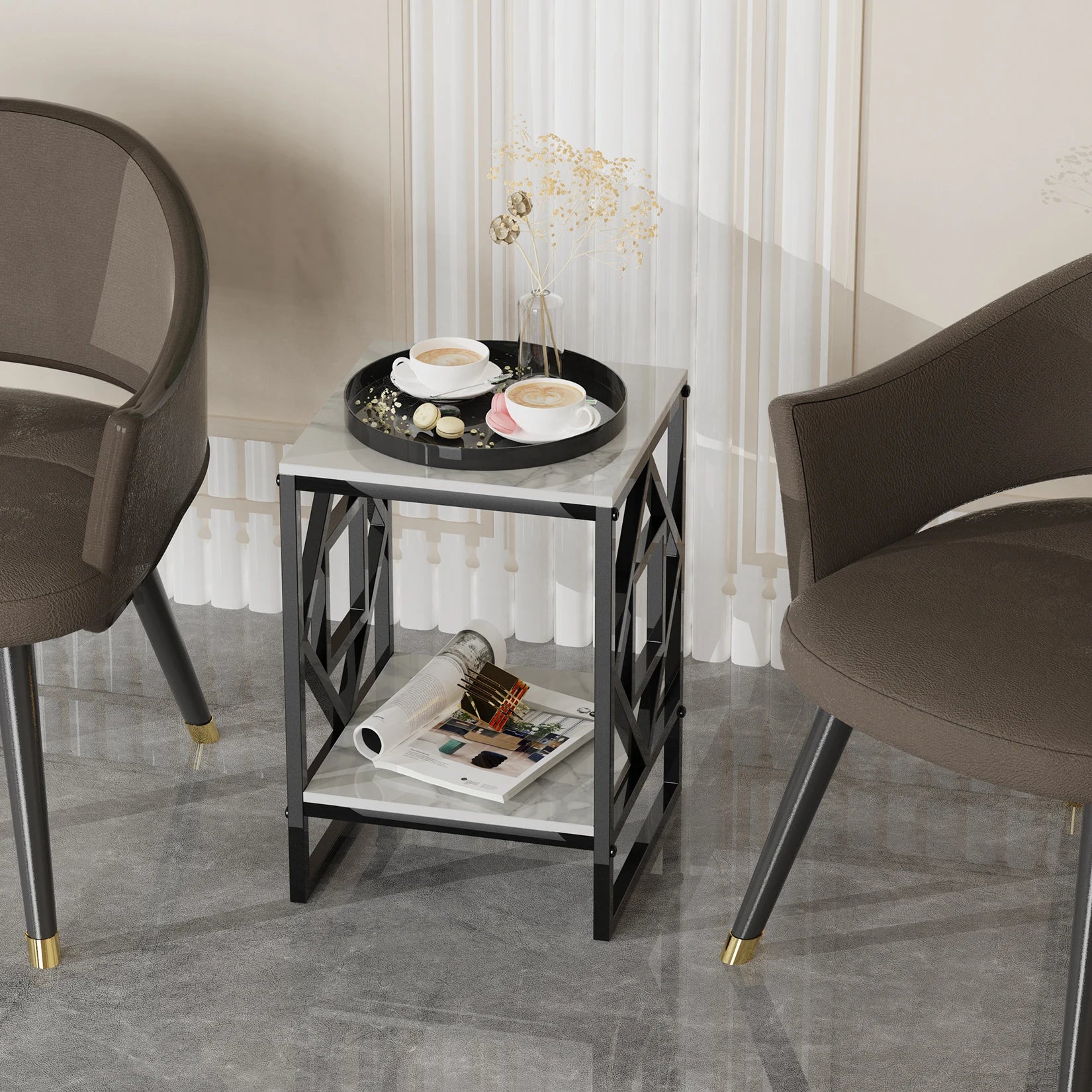 Briar 2-Tier Sintered Stone End Table