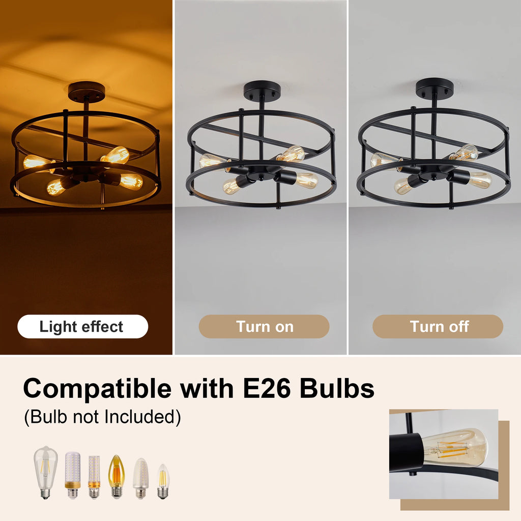 Trelmere Four-Light Cage Ceiling Light