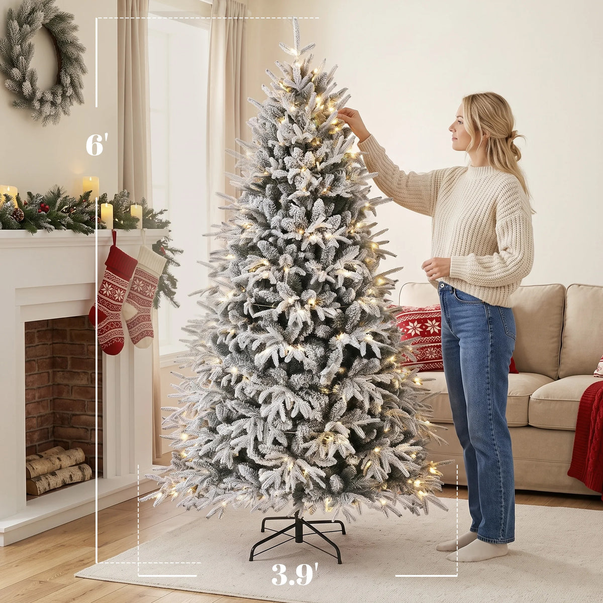 Snowcrest dimension image showing 6-foot height and 3.9-foot width