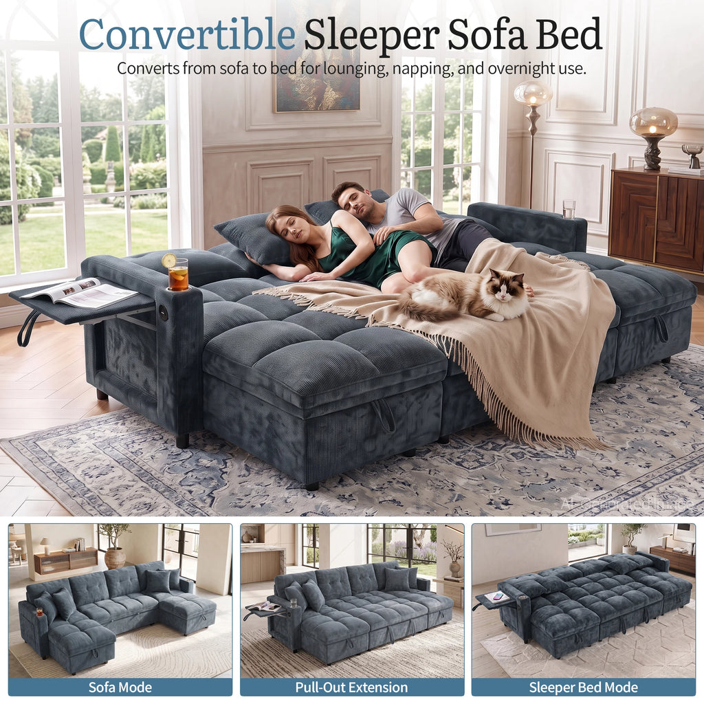 Aldermore U-Shaped Storage Sleeper Sectional