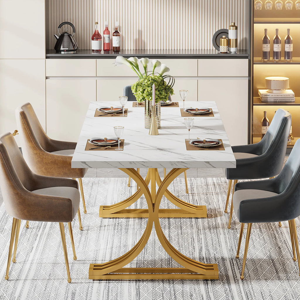 Aureum Faux Marble Dining Table