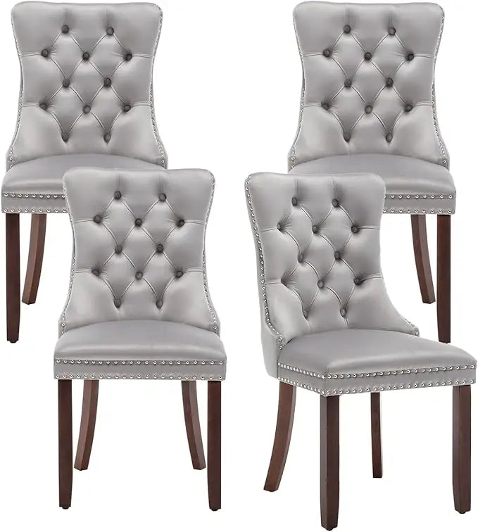 Monroe Velvet Dining Chairs with Button Back, Set of 4
