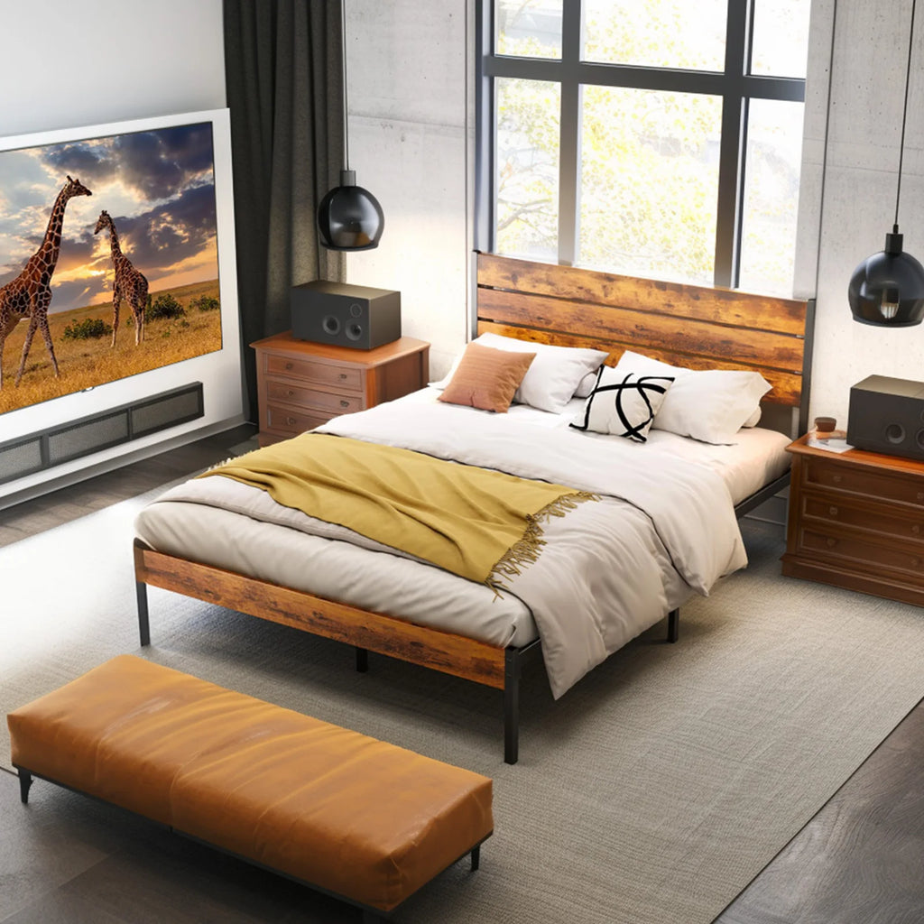 Gleamrise Industrial Metal Platform Bed