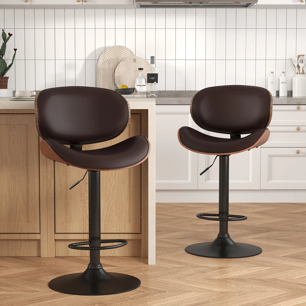Corbin Bentwood Adjustable Swivel Bar Stools, Set of 2