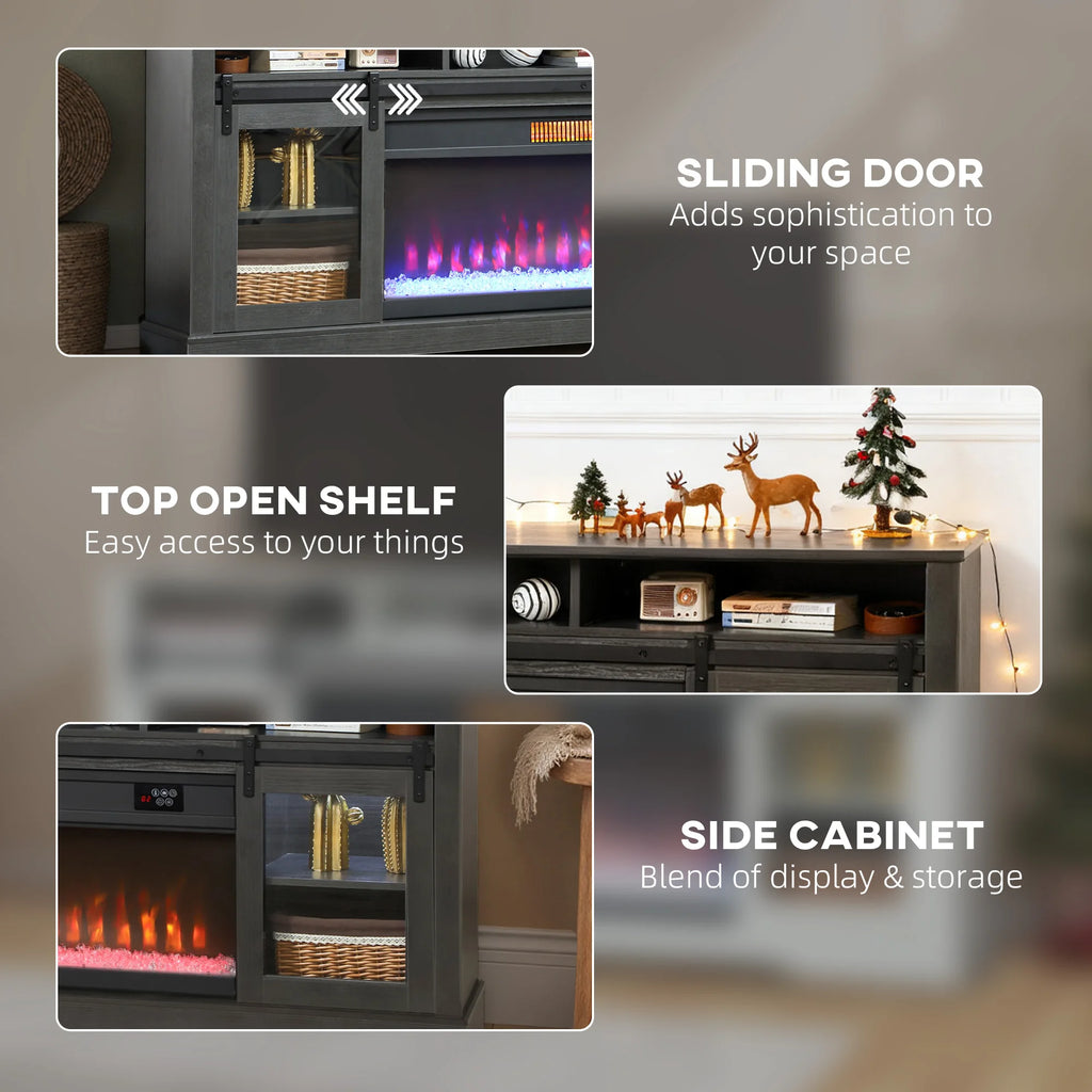 Threadveil storage detail chart showing sliding doors, upper open shelving and side cabinets.