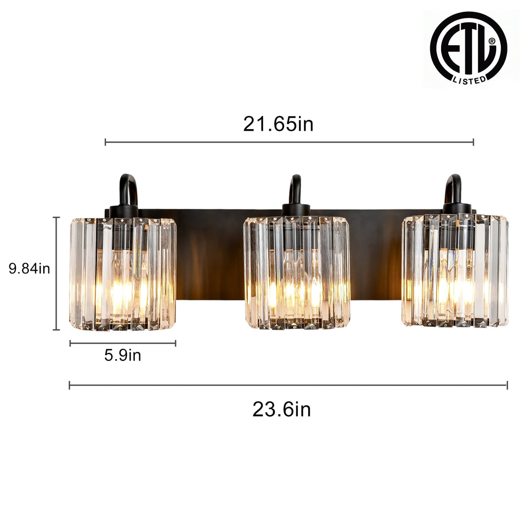 Obsidian Prism Three-Light Vanity Sconce