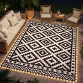 Luminweave LED Outdoor Rug - Black Geometric