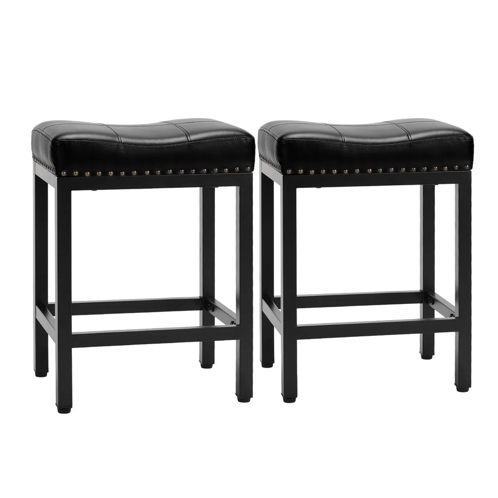 Brenner Faux Leather Saddle Stool