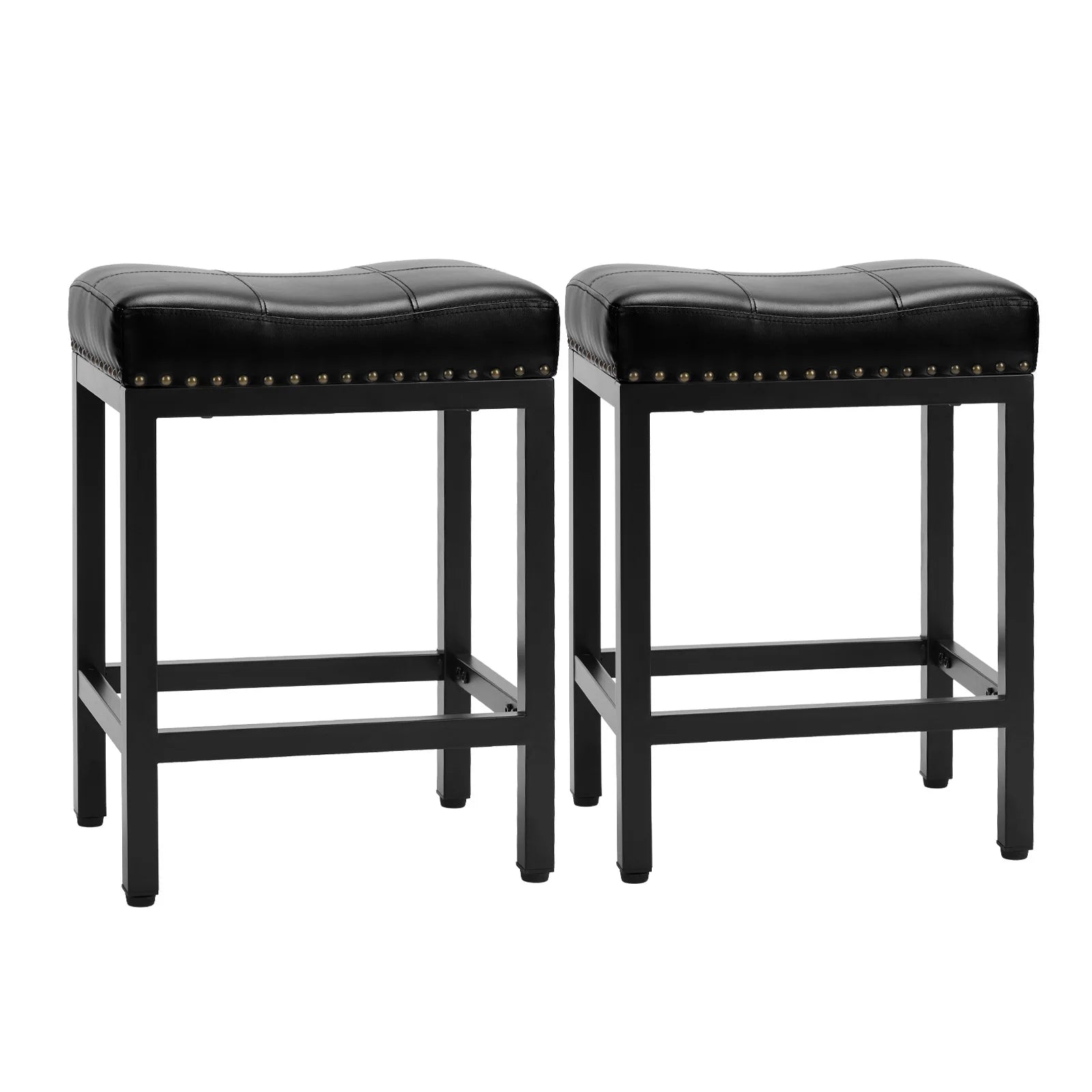 Brenner Faux Leather Saddle Stool