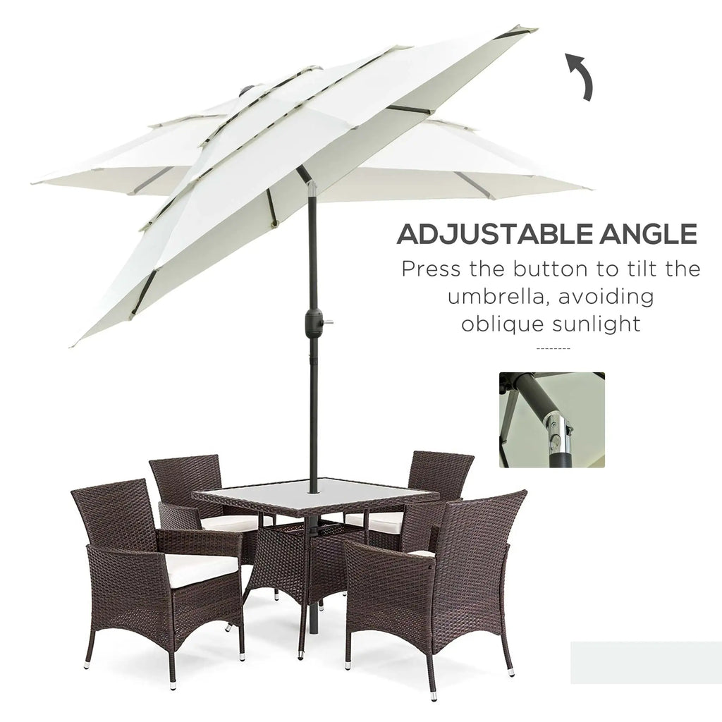 Avenleigh 9′ Three-Tier Patio Umbrella – Beige