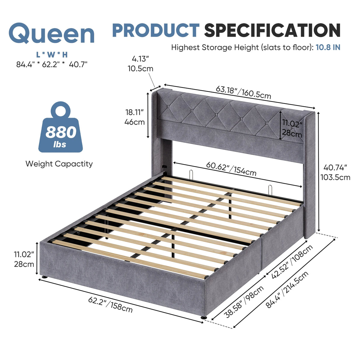 Mirelle Lift-Up Storage Bed